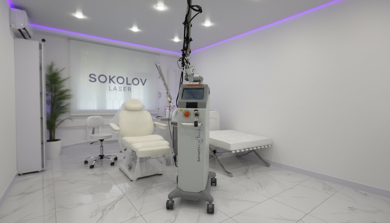 Аппарат DEKA SmartXide Touch C60 у кушетки в процедурном кабинете